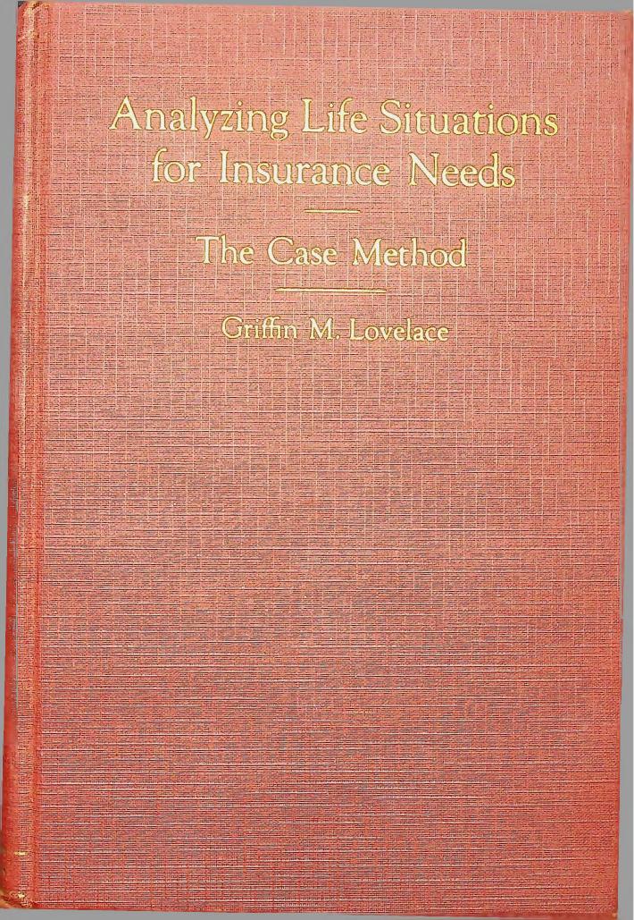 Cover of Analyzing Life Situations for Insurance Needs, 1922