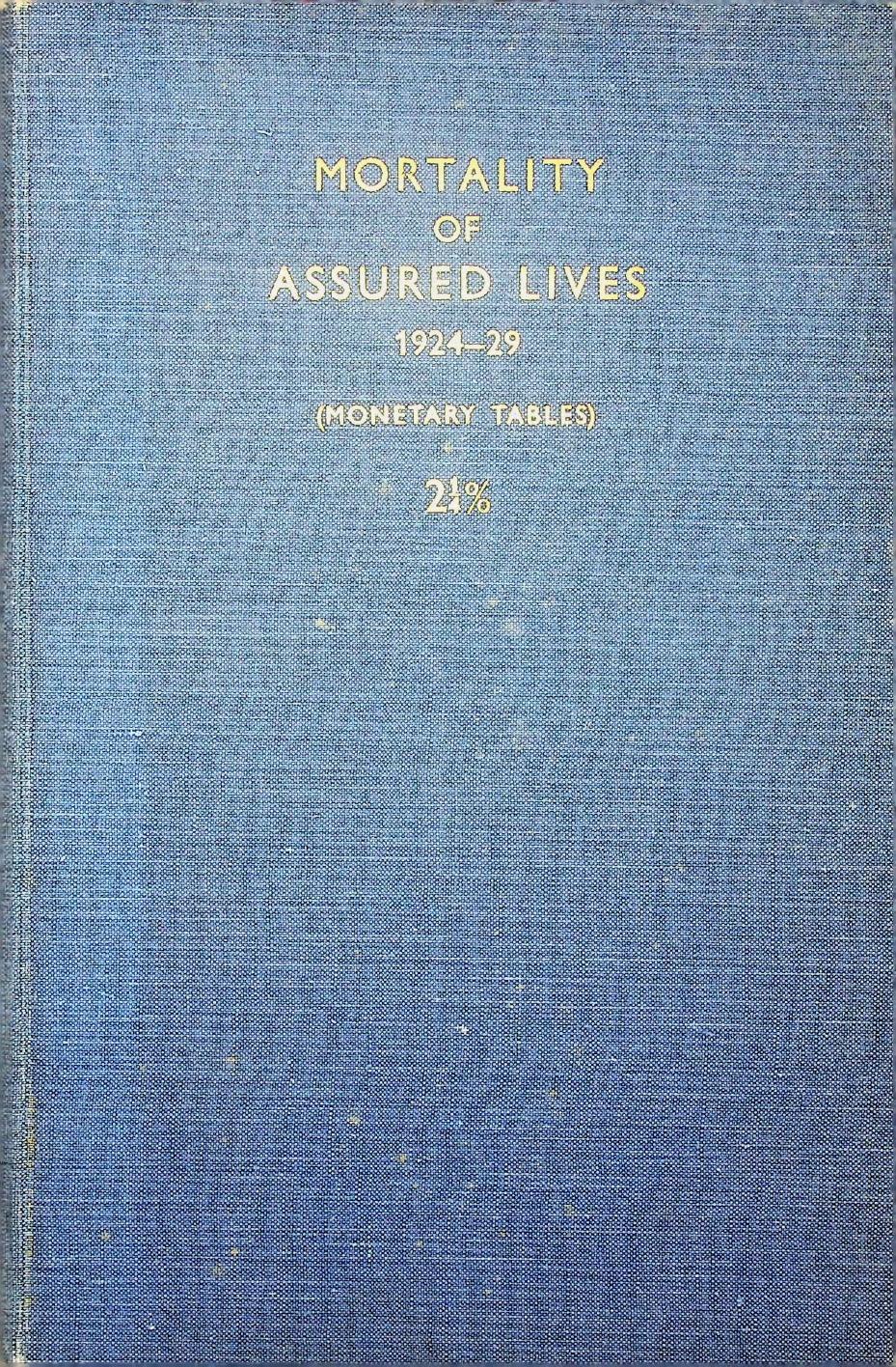 Cover of Continuous Investigation into the Mortality of Assured Lives, 1939