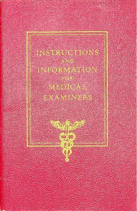 Cover of Instructions And Information for Medical Examiners, 1938