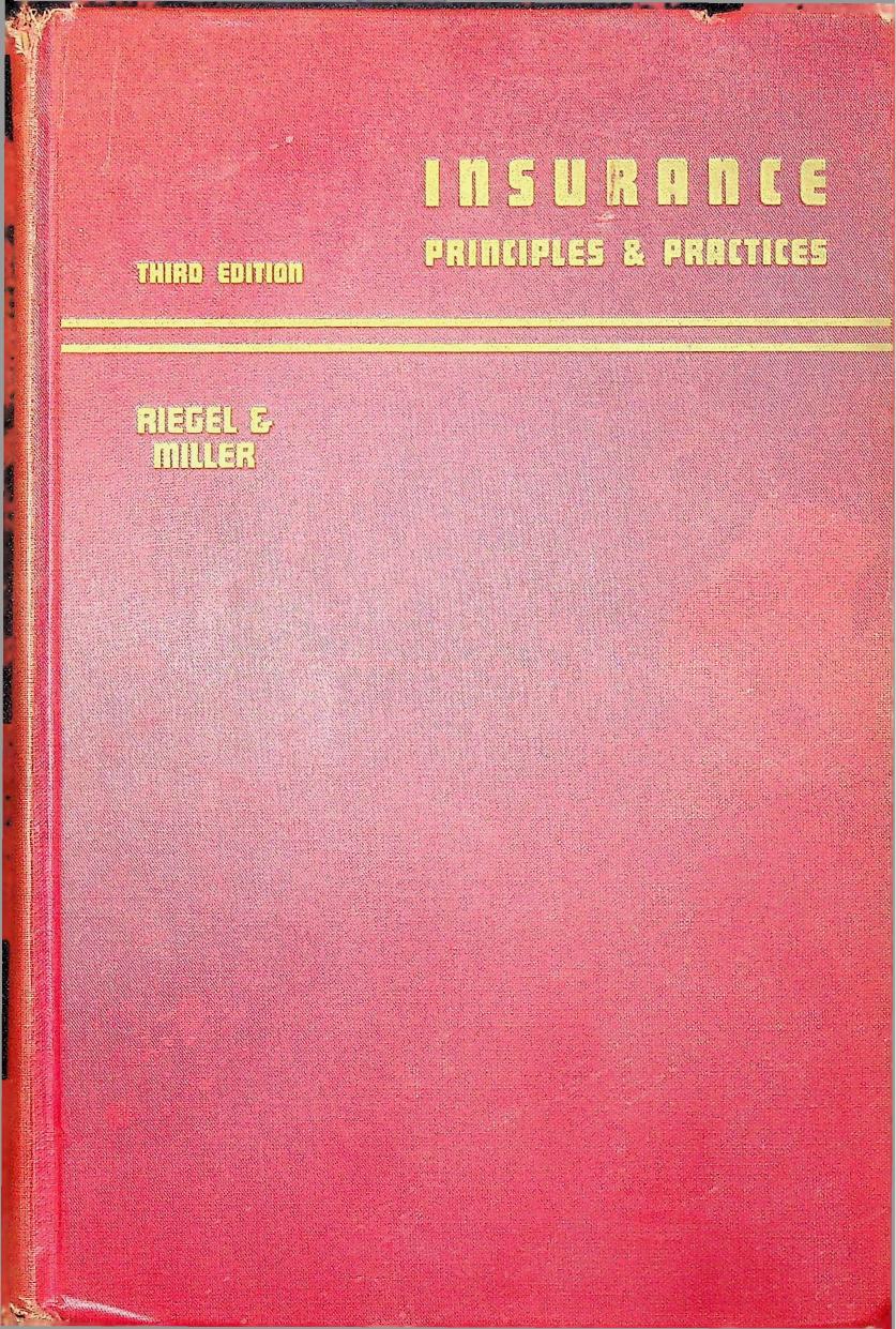 Cover of Insurance Principles and Practices, 1947