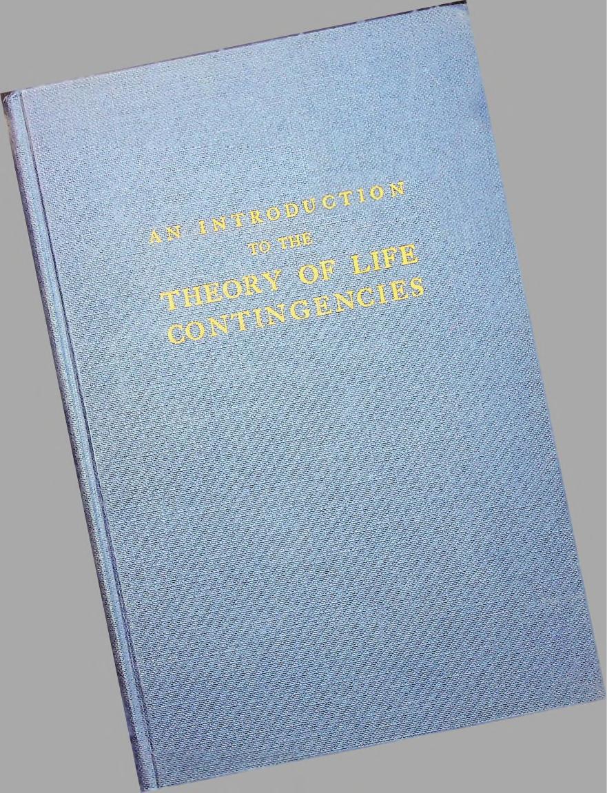 Cover of Introduction to the Theory of Life Contingencies, 1931