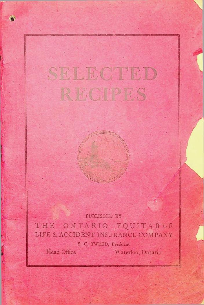 Cover of Selected Recipes, 1930